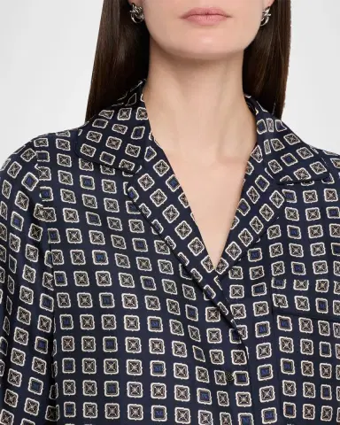 Max Mara Disco Geometric-Print Silk Twill Shirt | Thumbnail 4 Max Mara Disco Geometric-Print Silk Twill Shirt | Thumbnail 4