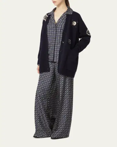 Max Mara Disco Geometric-Print Silk Twill Shirt | Thumbnail 6 Max Mara Disco Geometric-Print Silk Twill Shirt | Thumbnail 6