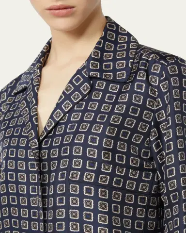 Max Mara Disco Geometric-Print Silk Twill Shirt | Thumbnail 9 Max Mara Disco Geometric-Print Silk Twill Shirt | Thumbnail 9