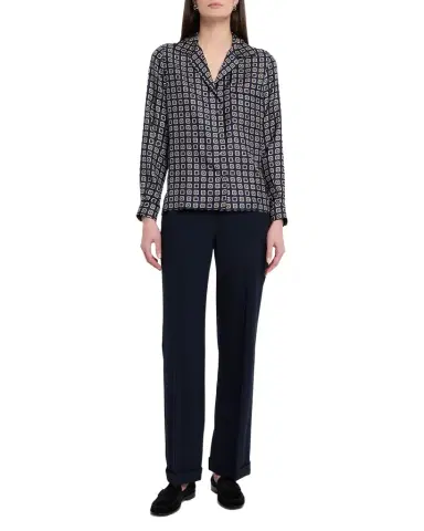 Max Mara Disco Geometric-Print Silk Twill Shirt | Thumbnail 1 Max Mara Disco Geometric-Print Silk Twill Shirt | Thumbnail 1