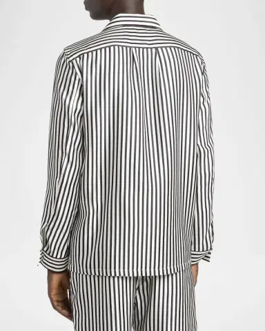 Tom Ford Men's Silk Stripe Button-Down Shirt | Thumbnail 3 Tom Ford Men's Silk Stripe Button-Down Shirt | Thumbnail 3