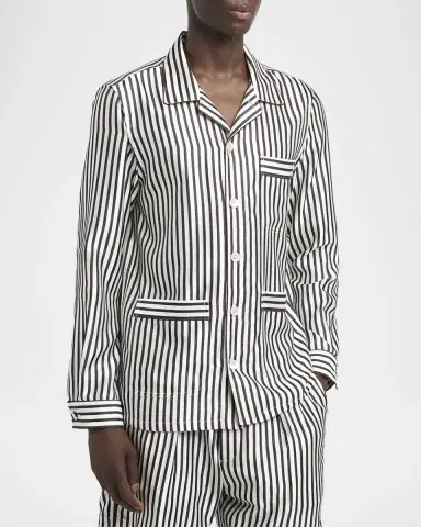 Tom Ford Men's Silk Stripe Button-Down Shirt | Thumbnail 4 Tom Ford Men's Silk Stripe Button-Down Shirt | Thumbnail 4