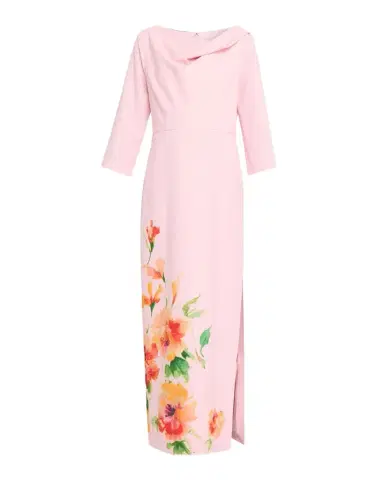 Kay Unger New York Magnolia Floral-Print Stretch Crepe Column Gown | Thumbnail 1 Kay Unger New York Magnolia Floral-Print Stretch Crepe Column Gown | Thumbnail 1