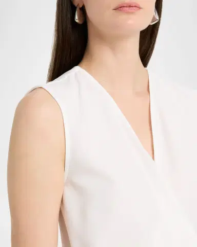 Emporio Armani Sleeveless Faux-Wrap Crepe Shell | Thumbnail 5 Emporio Armani Sleeveless Faux-Wrap Crepe Shell | Thumbnail 5