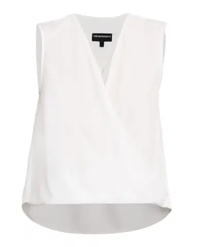 Emporio Armani Sleeveless Faux-Wrap Crepe Shell | Thumbnail 1 Emporio Armani Sleeveless Faux-Wrap Crepe Shell | Thumbnail 1