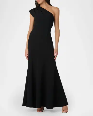Shoshanna McKenna One-Shoulder Crepe Gown | Thumbnail 2 Shoshanna McKenna One-Shoulder Crepe Gown | Thumbnail 2