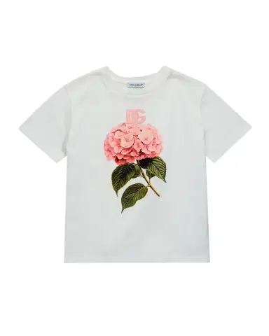 Dolce & Gabbana Girl's DG Floral Cotton T-Shirt | Thumbnail 1 Dolce & Gabbana Girl's DG Floral Cotton T-Shirt | Thumbnail 1
