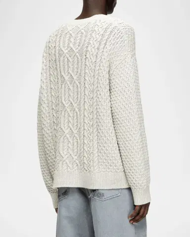 Diesel Men 's SW-K-Antoine Wool and Cotton Cable Knit Cardigan | Thumbnail 3 Diesel Men 's SW-K-Antoine Wool and Cotton Cable Knit Cardigan | Thumbnail 3