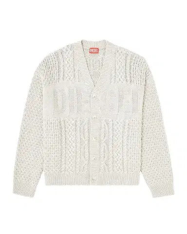 Diesel Men 's SW-K-Antoine Wool and Cotton Cable Knit Cardigan | Thumbnail 1 Diesel Men 's SW-K-Antoine Wool and Cotton Cable Knit Cardigan | Thumbnail 1