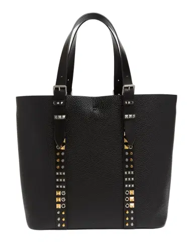 Valentino Garavani Men's Rockstud Grainy Calfskin Medium Tote Bag | Thumbnail 1 Valentino Garavani Men's Rockstud Grainy Calfskin Medium Tote Bag | Thumbnail 1