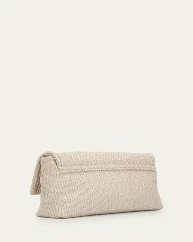 Brunello Cucinelli Medium Woven Raffia Clutch Bag | Thumbnail 3 Brunello Cucinelli Medium Woven Raffia Clutch Bag | Thumbnail 3