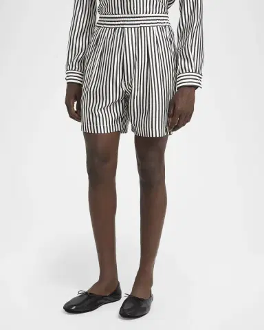 Tom Ford Men's Fluid Striped Silk Lounge Shorts | Thumbnail 4 Tom Ford Men's Fluid Striped Silk Lounge Shorts | Thumbnail 4