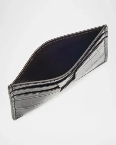 TOM FORD Men's Croc-Embossed Leather Card Holder | Thumbnail 3 TOM FORD Men's Croc-Embossed Leather Card Holder | Thumbnail 3
