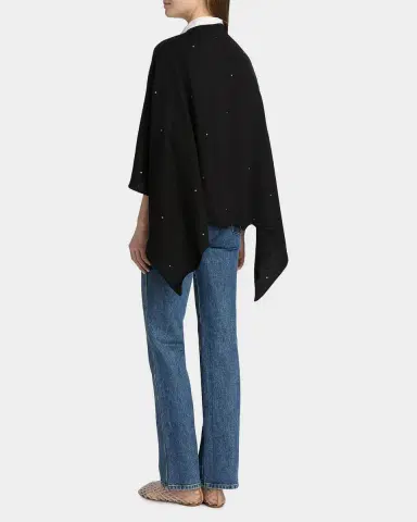 Carolyn Rowan Cotton Cashmere Crystal-Embellished Ruana | Thumbnail 2 Carolyn Rowan Cotton Cashmere Crystal-Embellished Ruana | Thumbnail 2