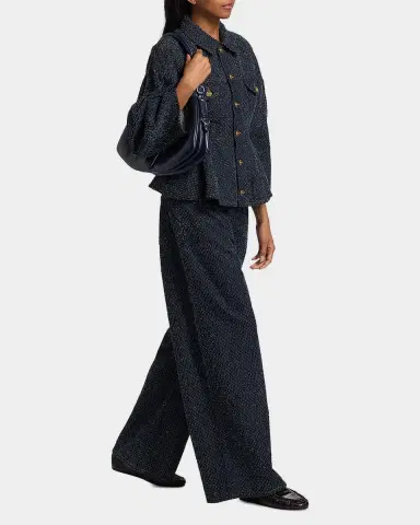 Ganni Baggy Tweed Denim Jeans | Thumbnail 2 Ganni Baggy Tweed Denim Jeans | Thumbnail 2