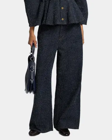 Ganni Baggy Tweed Denim Jeans | Thumbnail 4 Ganni Baggy Tweed Denim Jeans | Thumbnail 4