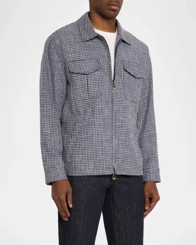 Sartorio Men's Joly Houndstooth Full-Zip Blouson | Thumbnail 4 Sartorio Men's Joly Houndstooth Full-Zip Blouson | Thumbnail 4