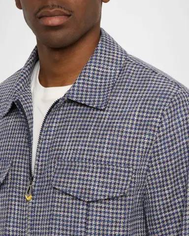 Sartorio Men's Joly Houndstooth Full-Zip Blouson | Thumbnail 5 Sartorio Men's Joly Houndstooth Full-Zip Blouson | Thumbnail 5