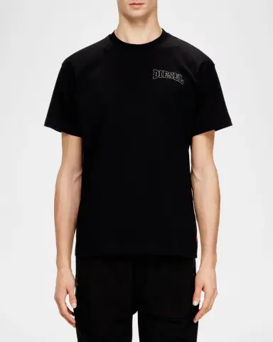 Diesel Men 's K-SS-t-norm-v16 Embroidered Logo T-Shirt | Thumbnail 4 Diesel Men 's K-SS-t-norm-v16 Embroidered Logo T-Shirt | Thumbnail 4