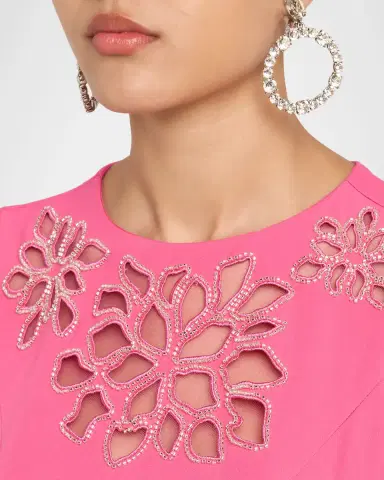 Kay Unger New York Indiana Floral Cutout Column Gown | Thumbnail 4 Kay Unger New York Indiana Floral Cutout Column Gown | Thumbnail 4