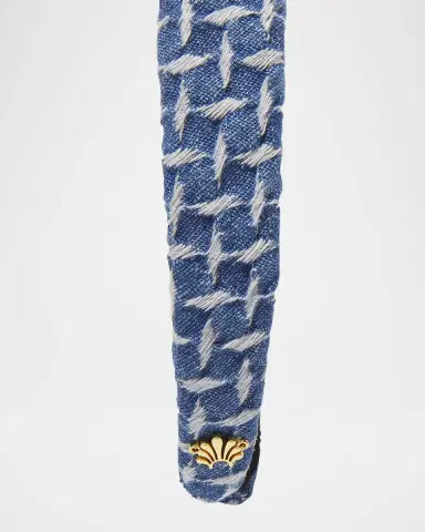 Lele Sadoughi Charlotte Lattice Denim Headband | Thumbnail 3 Lele Sadoughi Charlotte Lattice Denim Headband | Thumbnail 3