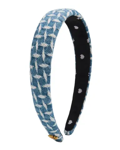 Lele Sadoughi Charlotte Lattice Denim Headband | Thumbnail 1 Lele Sadoughi Charlotte Lattice Denim Headband | Thumbnail 1