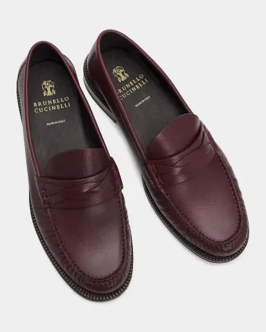 Brunello Cucinelli Men 's Leather Moc-Toe Loafers | Thumbnail 2 Brunello Cucinelli Men 's Leather Moc-Toe Loafers | Thumbnail 2