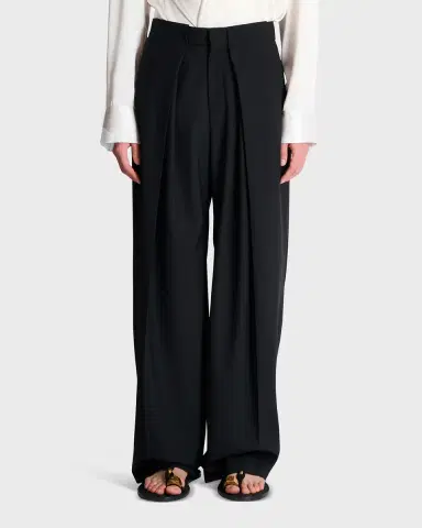 Balmain Men 's Cotton Pleated Wide-Leg Trousers | Thumbnail 4 Balmain Men 's Cotton Pleated Wide-Leg Trousers | Thumbnail 4