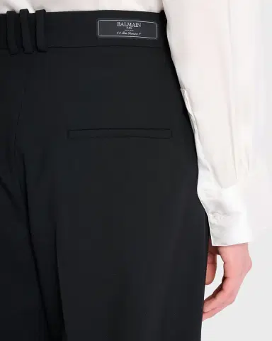 Balmain Men 's Cotton Pleated Wide-Leg Trousers | Thumbnail 5 Balmain Men 's Cotton Pleated Wide-Leg Trousers | Thumbnail 5
