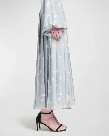 Altuzarra Monti Pleated Floral Satin Skirt | Thumbnail 6 Altuzarra Monti Pleated Floral Satin Skirt | Thumbnail 6