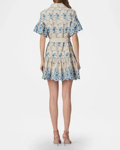 Shoshanna Lima Scalloped Floral-Embroidered Mini Dress | Thumbnail 2 Shoshanna Lima Scalloped Floral-Embroidered Mini Dress | Thumbnail 2