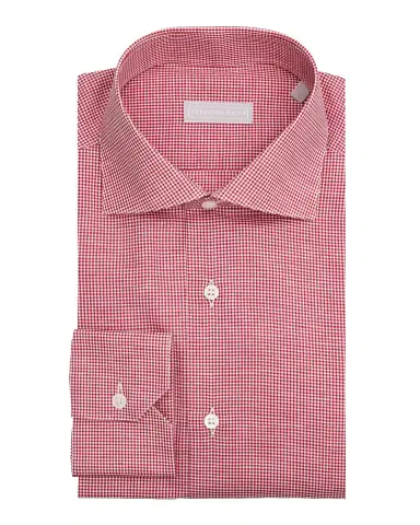 Stefano Ricci Men's Cotton and Linen Micro-Gingham Dress Shirt | Thumbnail 3 Stefano Ricci Men's Cotton and Linen Micro-Gingham Dress Shirt | Thumbnail 3