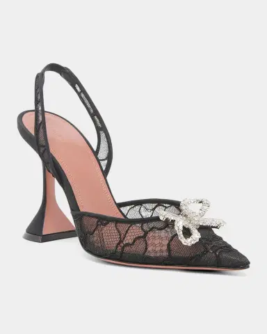 Amina Muaddi Rosie Lace 95mm Slingback Pumps | Thumbnail 5 Amina Muaddi Rosie Lace 95mm Slingback Pumps | Thumbnail 5