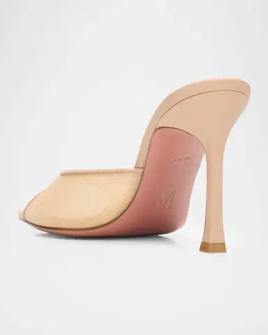 Amina Muaddi 95mm Alexa Mesh Mule Pumps | Thumbnail 2 Amina Muaddi 95mm Alexa Mesh Mule Pumps | Thumbnail 2