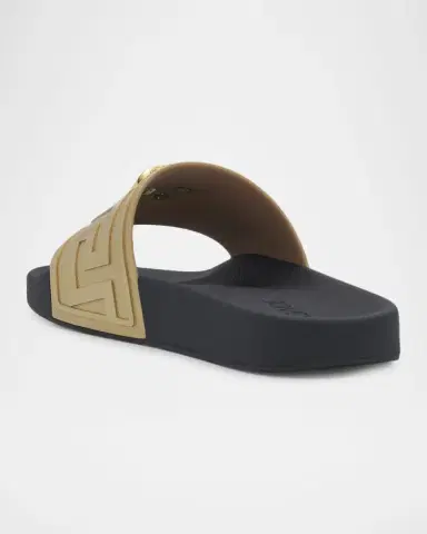 Versace Men's La Medusa Greca Rubber Slides | Thumbnail 2 Versace Men's La Medusa Greca Rubber Slides | Thumbnail 2
