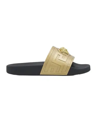 Versace Men's La Medusa Greca Rubber Slides | Thumbnail 1 Versace Men's La Medusa Greca Rubber Slides | Thumbnail 1