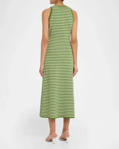 Lela Rose Rose Striped Knit Halter Ankle Dress | Thumbnail 3 Lela Rose Rose Striped Knit Halter Ankle Dress | Thumbnail 3