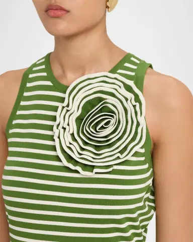 Lela Rose Rose Striped Knit Halter Ankle Dress | Thumbnail 5 Lela Rose Rose Striped Knit Halter Ankle Dress | Thumbnail 5