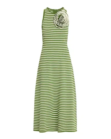 Lela Rose Rose Striped Knit Halter Ankle Dress | Thumbnail 1 Lela Rose Rose Striped Knit Halter Ankle Dress | Thumbnail 1