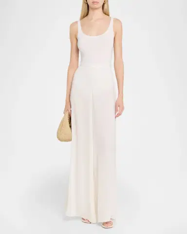 LAPOINTE Georgette Wide-Leg Pants with Pockets | Thumbnail 2 LAPOINTE Georgette Wide-Leg Pants with Pockets | Thumbnail 2