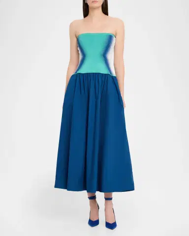 PH5 Almond Strapless Mixed-Media Maxi Dress | Thumbnail 2 PH5 Almond Strapless Mixed-Media Maxi Dress | Thumbnail 2