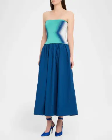 PH5 Almond Strapless Mixed-Media Maxi Dress | Thumbnail 4 PH5 Almond Strapless Mixed-Media Maxi Dress | Thumbnail 4