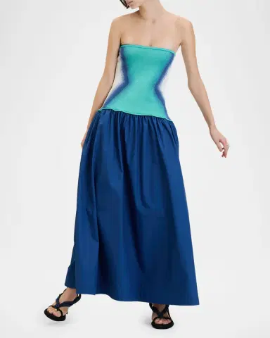 PH5 Almond Strapless Mixed-Media Maxi Dress | Thumbnail 7 PH5 Almond Strapless Mixed-Media Maxi Dress | Thumbnail 7