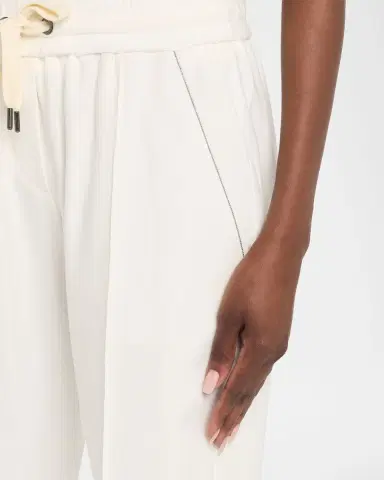 Brunello Cucinelli Monili-Trim Cotton Slim-Leg Ankle Drawstring Pants | Thumbnail 5 Brunello Cucinelli Monili-Trim Cotton Slim-Leg Ankle Drawstring Pants | Thumbnail 5