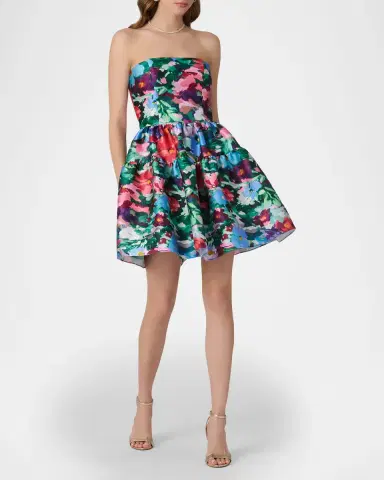 Shoshanna Kyrie Strapless Floral-Print Mini Dress | Thumbnail 2 Shoshanna Kyrie Strapless Floral-Print Mini Dress | Thumbnail 2