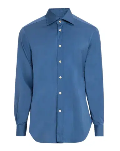 Kiton Men's Solid Cotton Sport Shirt | Thumbnail 1 Kiton Men's Solid Cotton Sport Shirt | Thumbnail 1