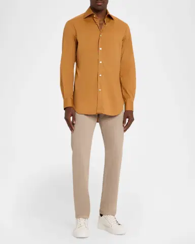 Kiton Men's Solid Cotton Sport Shirt | Thumbnail 2 Kiton Men's Solid Cotton Sport Shirt | Thumbnail 2