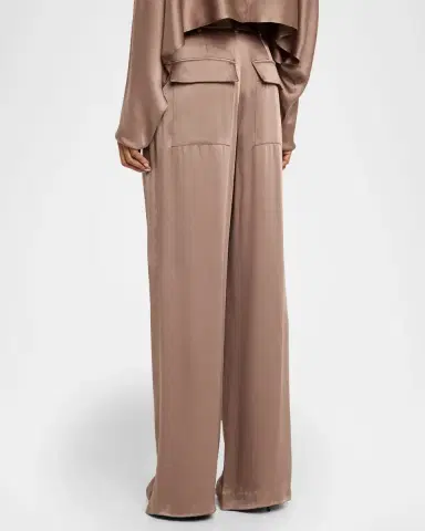 Lapointe High-Rise Pleated Satin Wide-Leg Pants | Thumbnail 2 Lapointe High-Rise Pleated Satin Wide-Leg Pants | Thumbnail 2