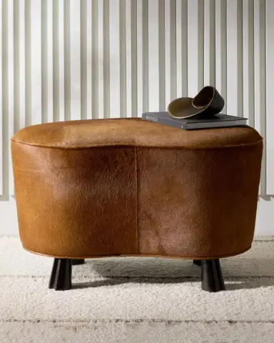 Arteriors Koda Hair on Hide Ottoman | Thumbnail 1 Arteriors Koda Hair on Hide Ottoman | Thumbnail 1