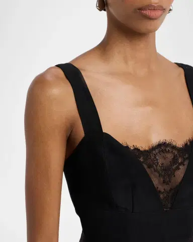 MARIA MCMANUS Sleeveless Lace Bustier Silk Midi Dress | Thumbnail 5 MARIA MCMANUS Sleeveless Lace Bustier Silk Midi Dress | Thumbnail 5